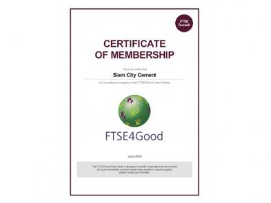 SCCC receives a certificate of membership of FTSE Russel for the 3rd consecutive renewal